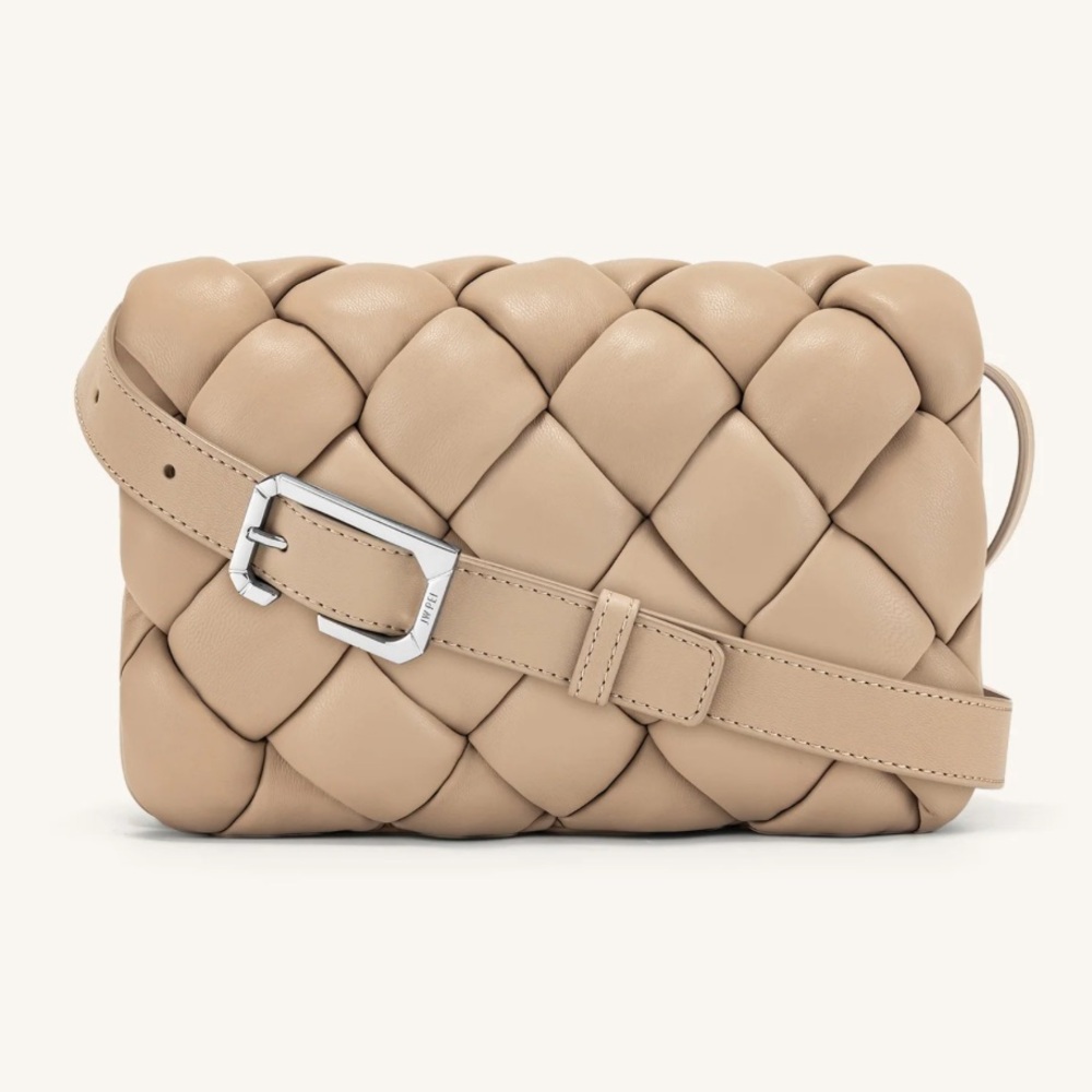 JW PEI Maze Leather Crossbody Bag in Almond